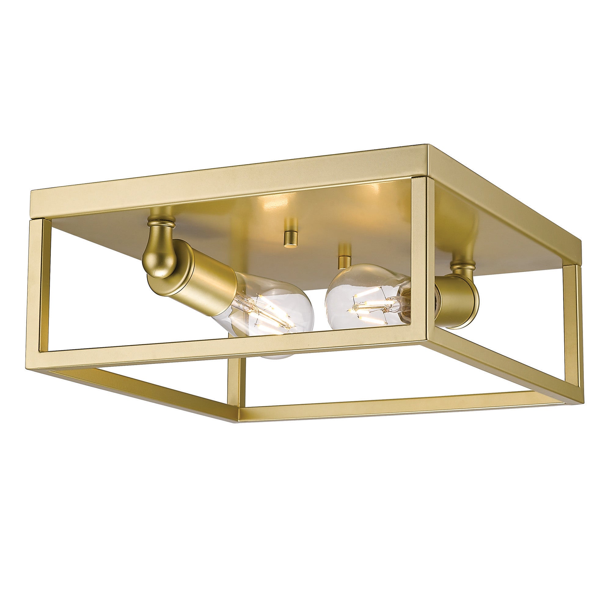 Golden Lighting Wesson 2-light Flush Mount in Olympic Gold - - Golden Lighting