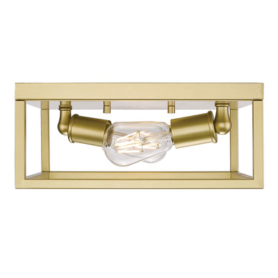 Golden Lighting Wesson 2-light Flush Mount in Olympic Gold - - Golden Lighting