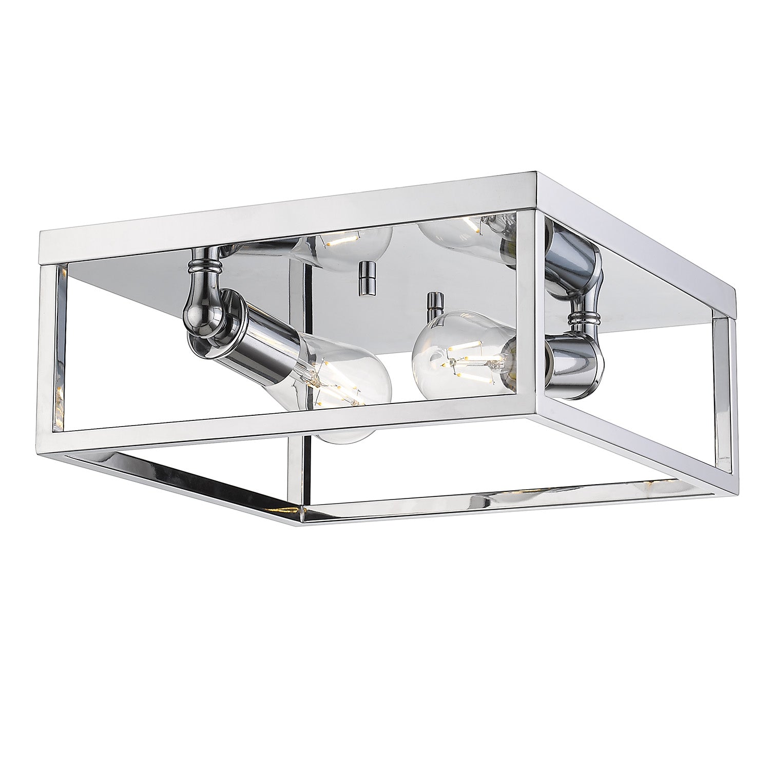 Golden Lighting Wesson 2-light Flush Mount in Chrome