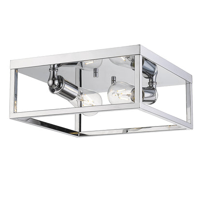 Golden Lighting Wesson 2-light Flush Mount in Chrome - - Golden Lighting