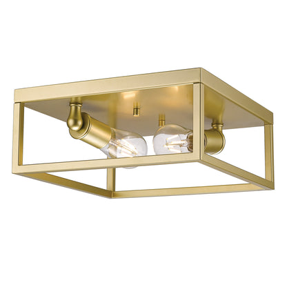 Golden Lighting Wesson 2-light Flush Mount in Olympic Gold - - Golden Lighting