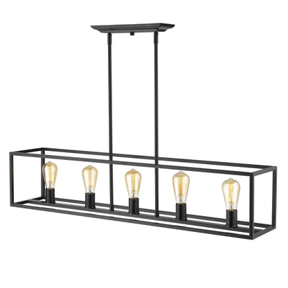 Golden Lighting Wesson 5-light Island Light in Matte Black - - Golden Lighting