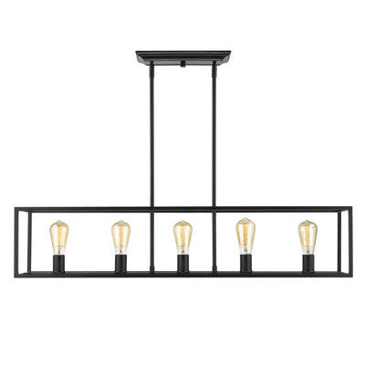 Golden Lighting Wesson 5-light Island Light in Matte Black - - Golden Lighting