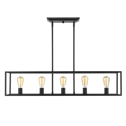 Golden Lighting Wesson 5-light Island Light in Matte Black - - Golden Lighting