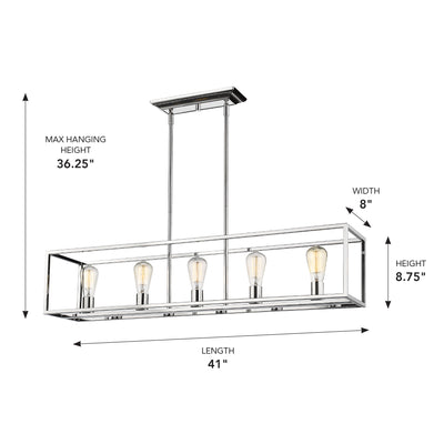 Golden Lighting Wesson 5-light Island Light in Chrome - - Golden Lighting