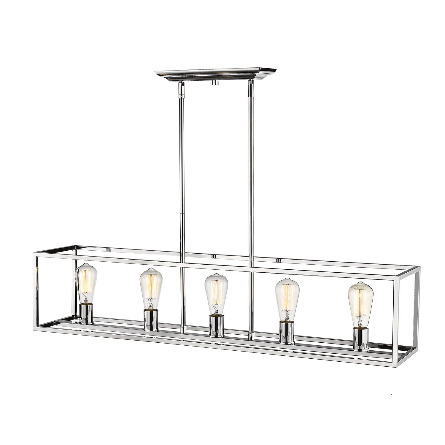 Wesson Linear Pendant in Chrome - Chrome / No Shade / N/A - Golden Lighting