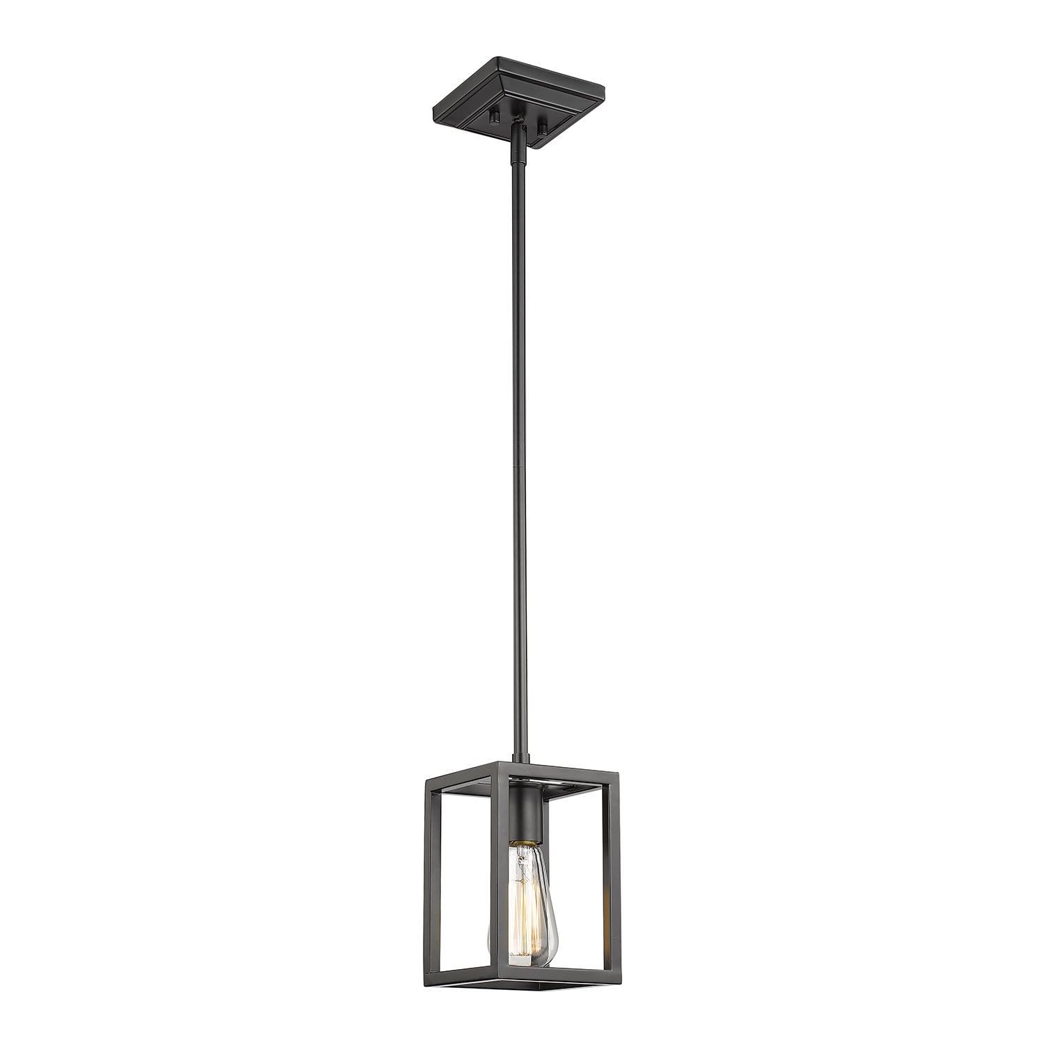 Golden Lighting Wesson 1-light Pendant in Matte Black - - Golden Lighting