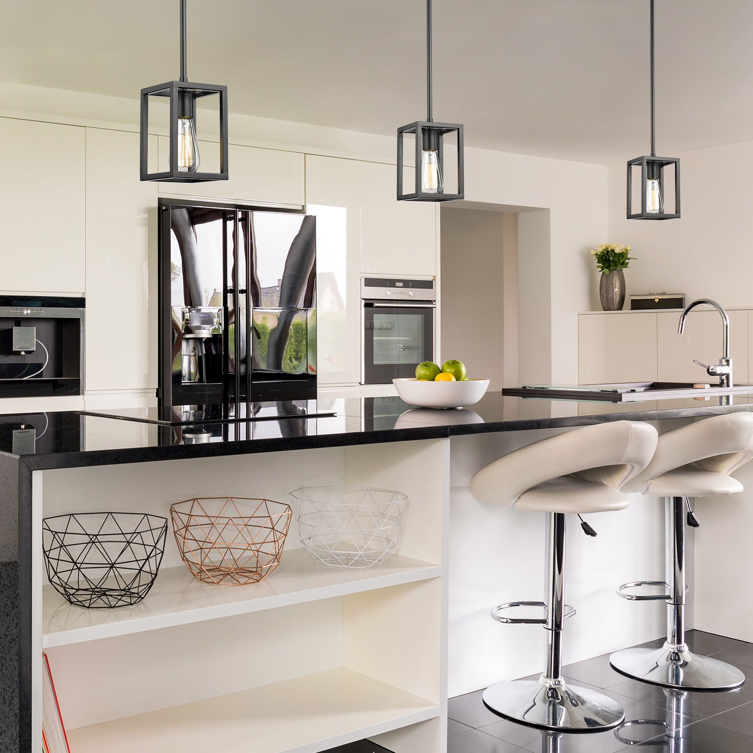 Golden Lighting Wesson 1-light Pendant in Matte Black