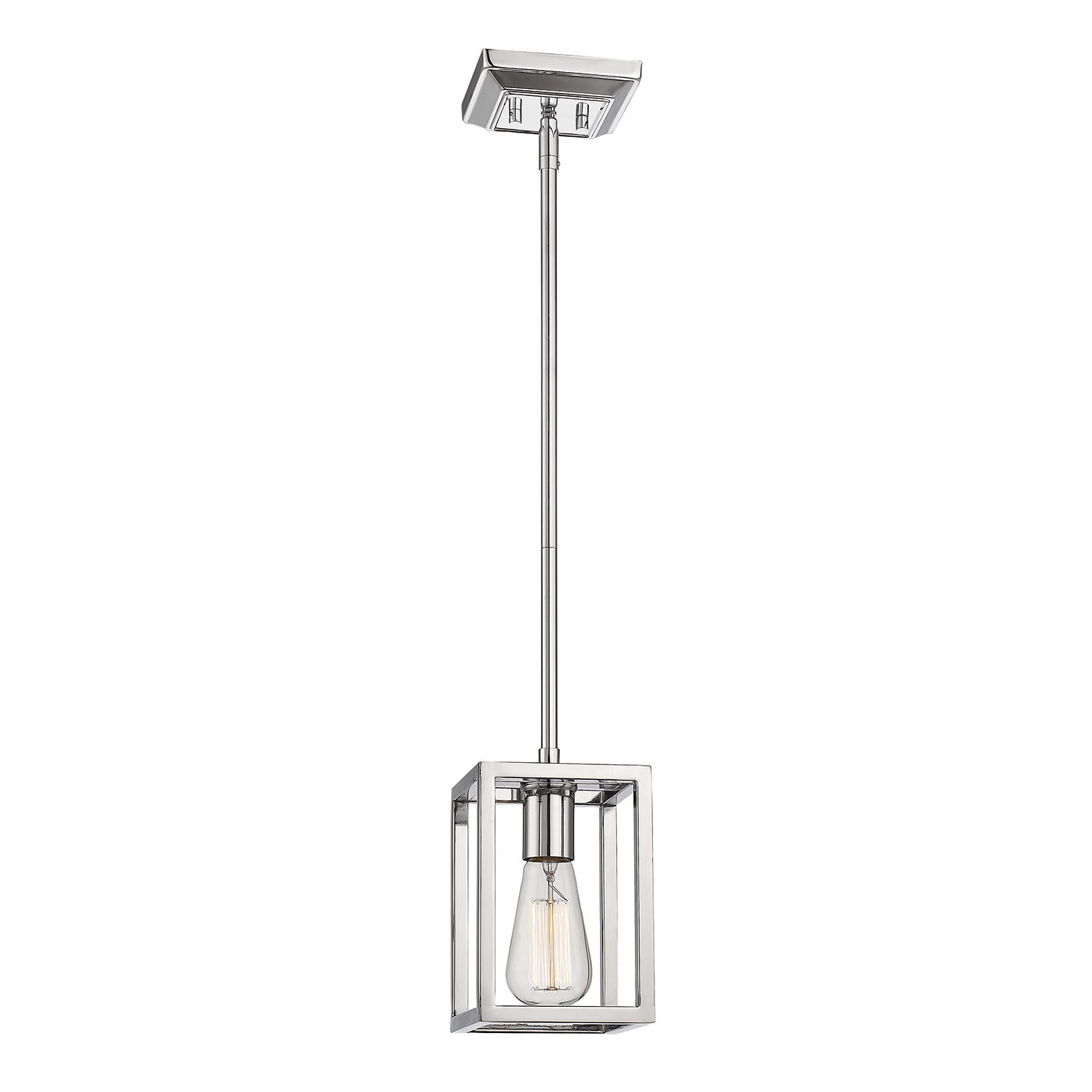 Wesson Mini Pendant in Chrome - Chrome / No Shade / N/A - Golden Lighting