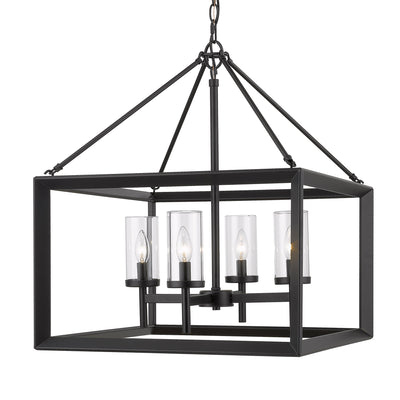 Golden Lighting Smyth 4-light Chandelier in Matte Black - - Golden Lighting