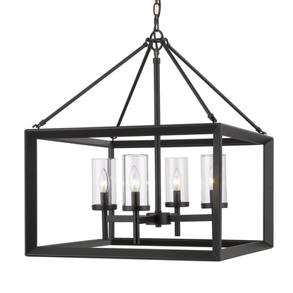 Golden Lighting Smyth 4-light Chandelier in Matte Black - - Golden Lighting