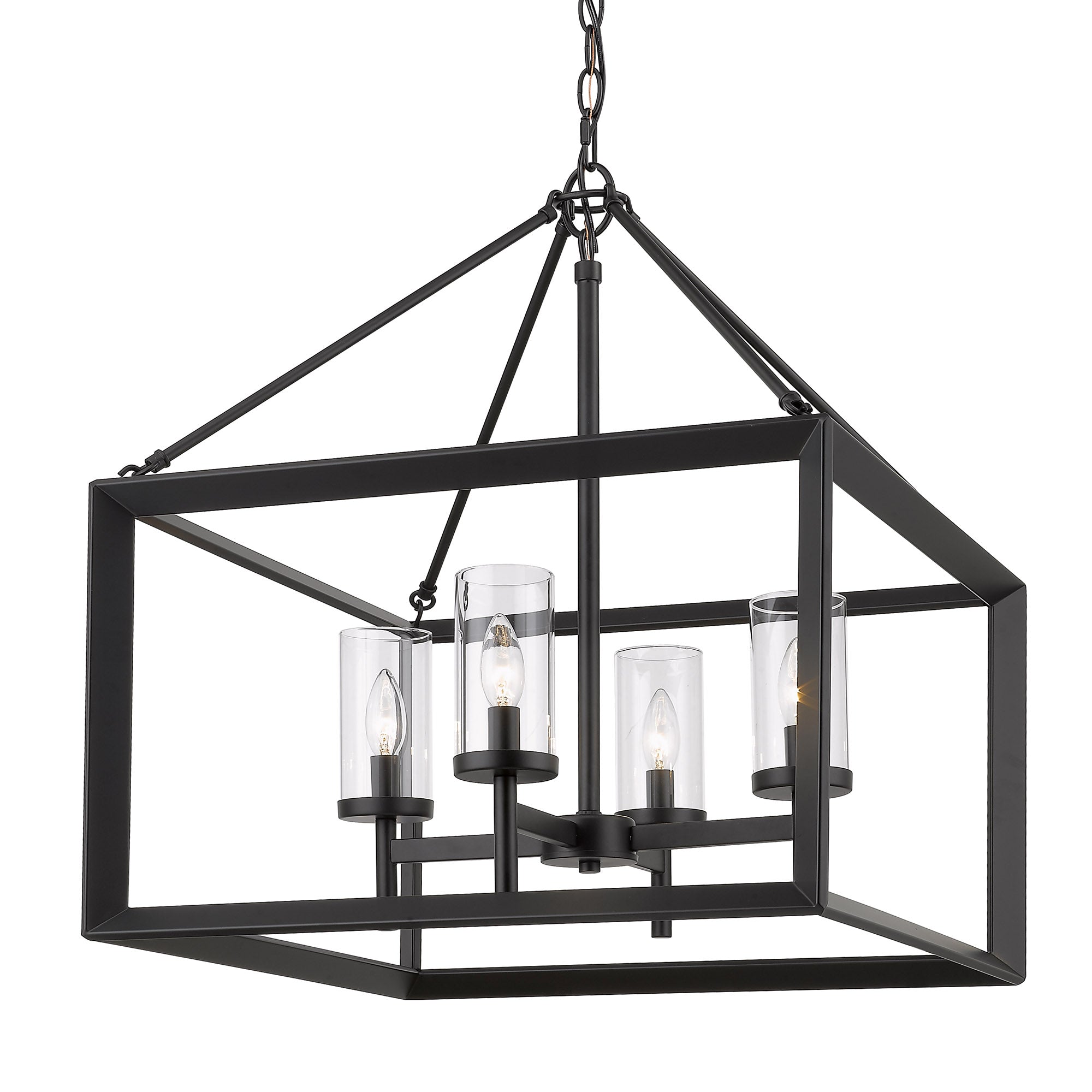 Golden Lighting Smyth 4-light Chandelier in Matte Black - Default Title - Golden Lighting