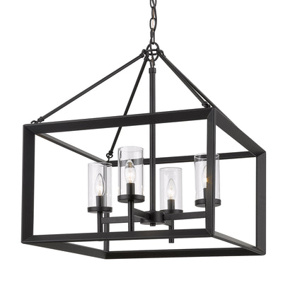 Golden Lighting Smyth 4-light Chandelier in Matte Black - Default Title - Golden Lighting