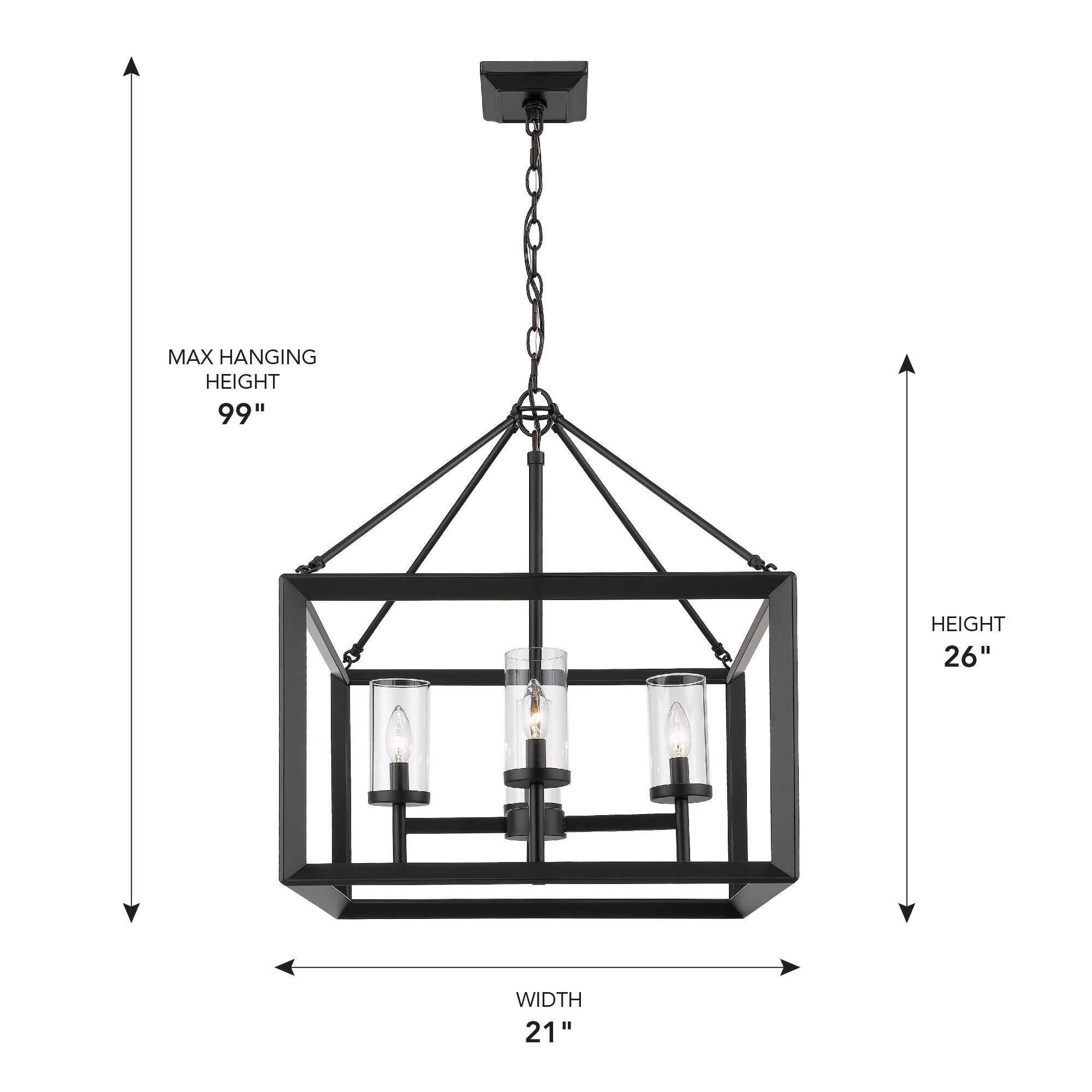 Golden Lighting Smyth 4-light Chandelier in Matte Black - - Golden Lighting
