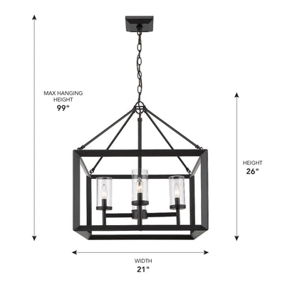 Golden Lighting Smyth 4-light Chandelier in Matte Black - - Golden Lighting