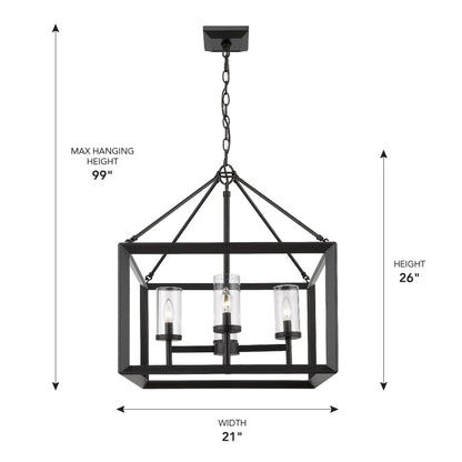 Golden Lighting Smyth 4-light Chandelier in Matte Black - - Golden Lighting