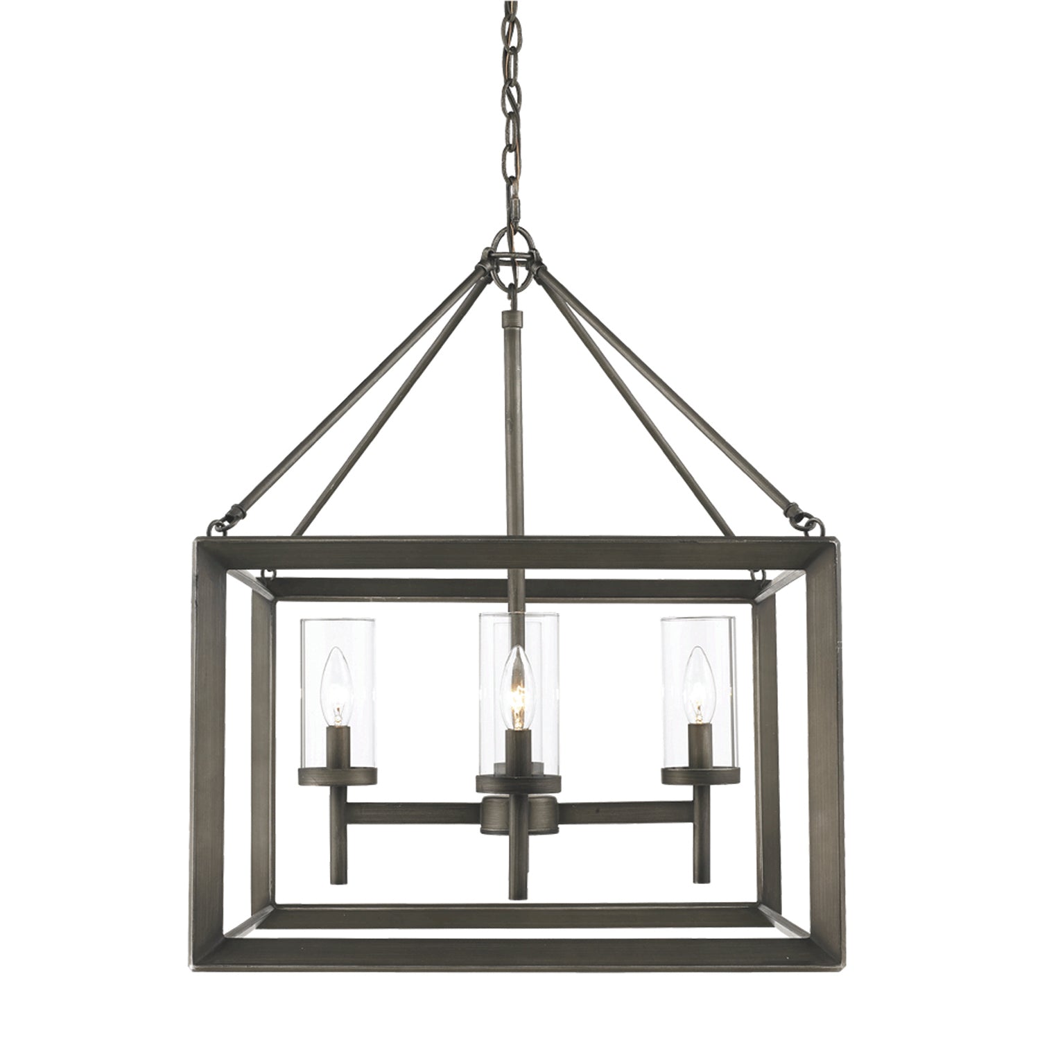 Smyth 4 Light Chandelier in Gunmetal Bronze with Clear Glass - - Golden Lighting