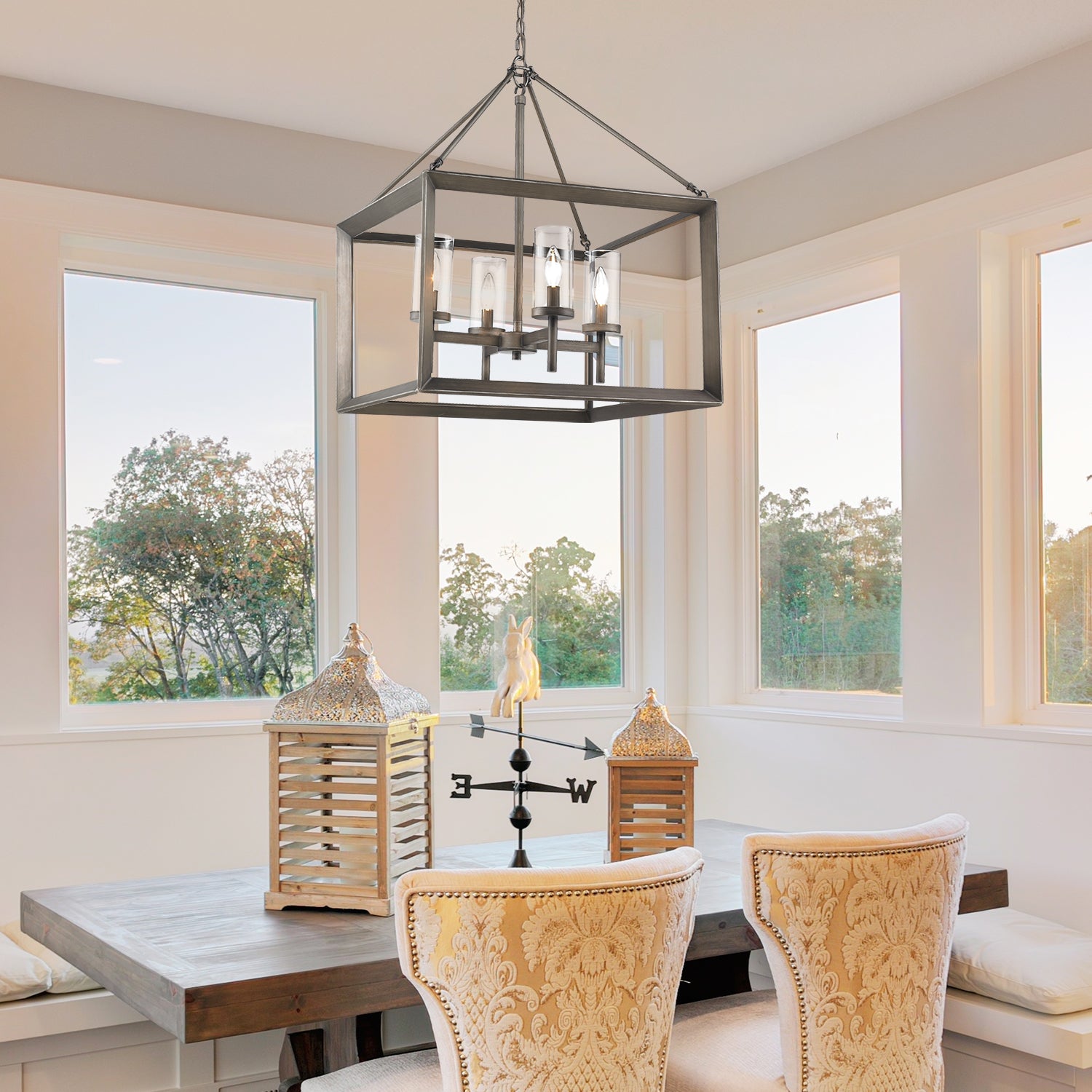 Golden Lighting Smyth 4-light Chandelier in Gunmetal Bronze