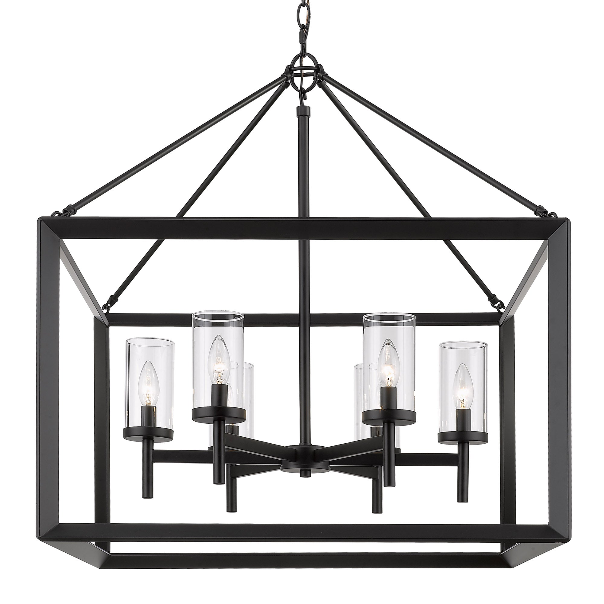 Golden Lighting Smyth 6-light Chandelier in Matte Black - - Golden Lighting