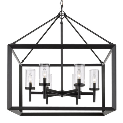 Golden Lighting Smyth 6-light Chandelier in Matte Black - - Golden Lighting