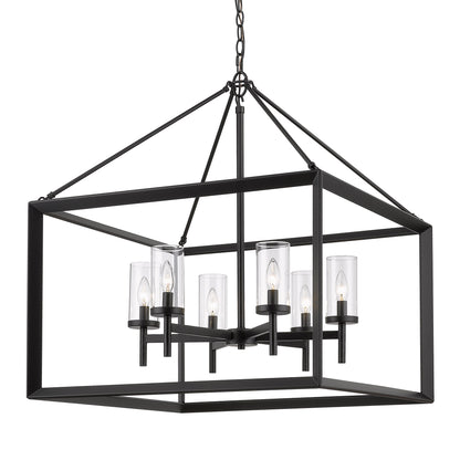 Golden Lighting Smyth 6-light Chandelier in Matte Black - Default Title - Golden Lighting