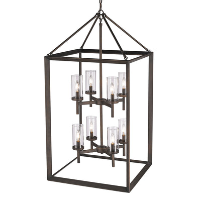 Golden Lighting Smyth 8-light Pendant in Gunmetal Bronze - - Golden Lighting