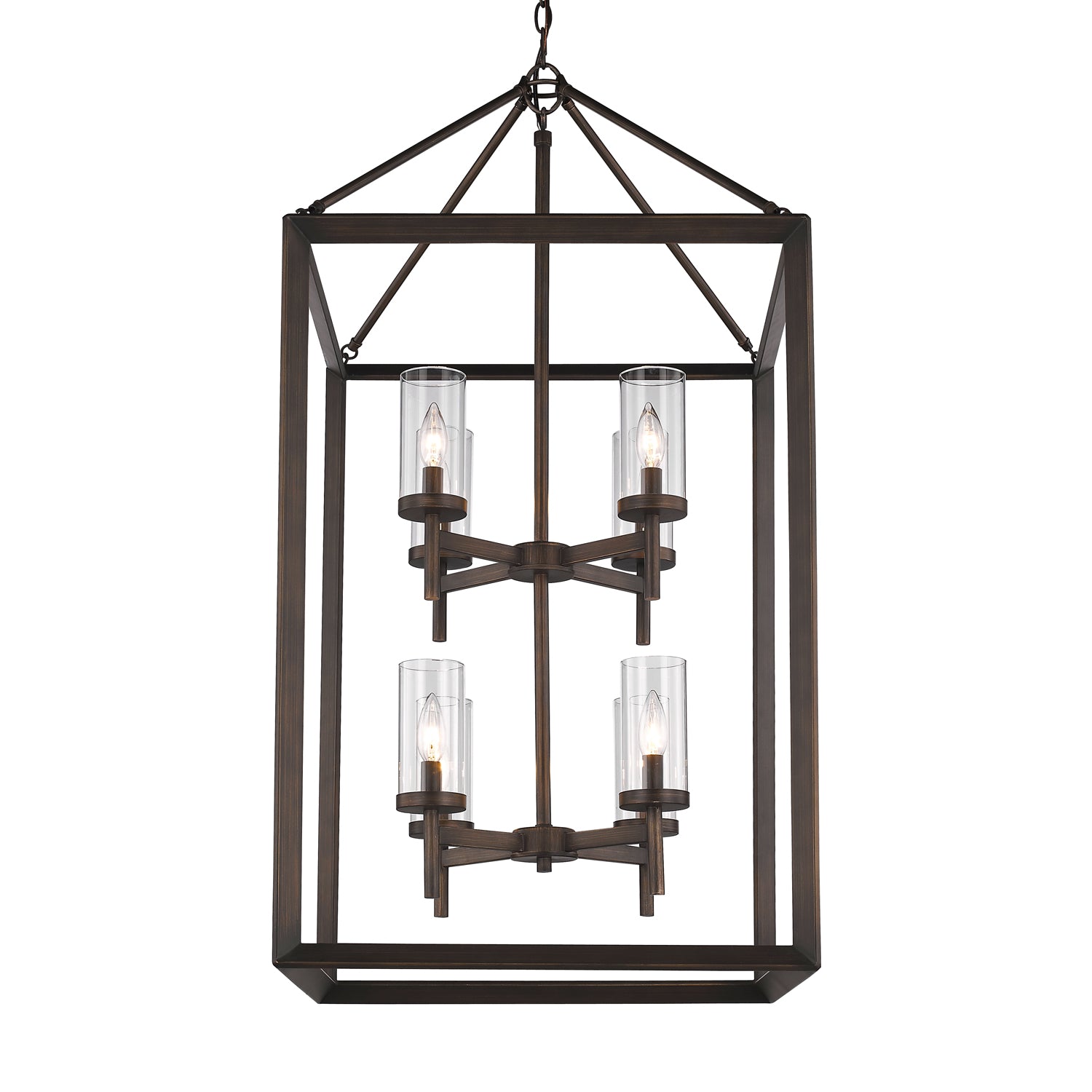 Golden Lighting Smyth 8-light Pendant in Gunmetal Bronze - - Golden Lighting