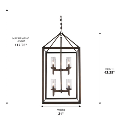 Golden Lighting Smyth 8-light Pendant in Gunmetal Bronze - - Golden Lighting
