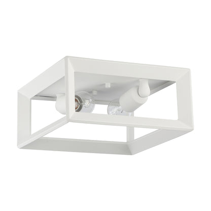 Smyth 2-Light Flush Mount in Natural White - Default Title - Golden Lighting