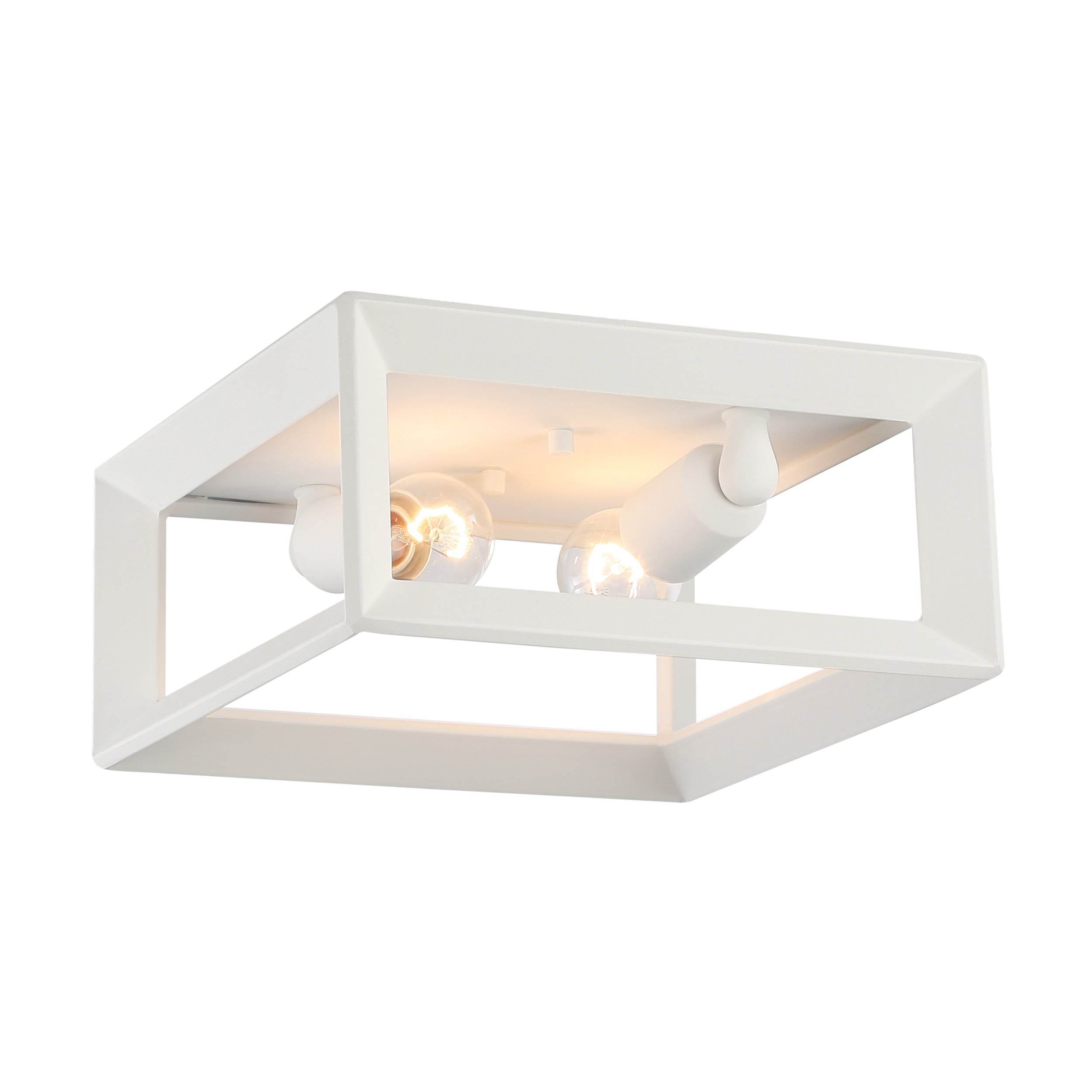 Smyth 2-Light Flush Mount in Natural White - - Golden Lighting