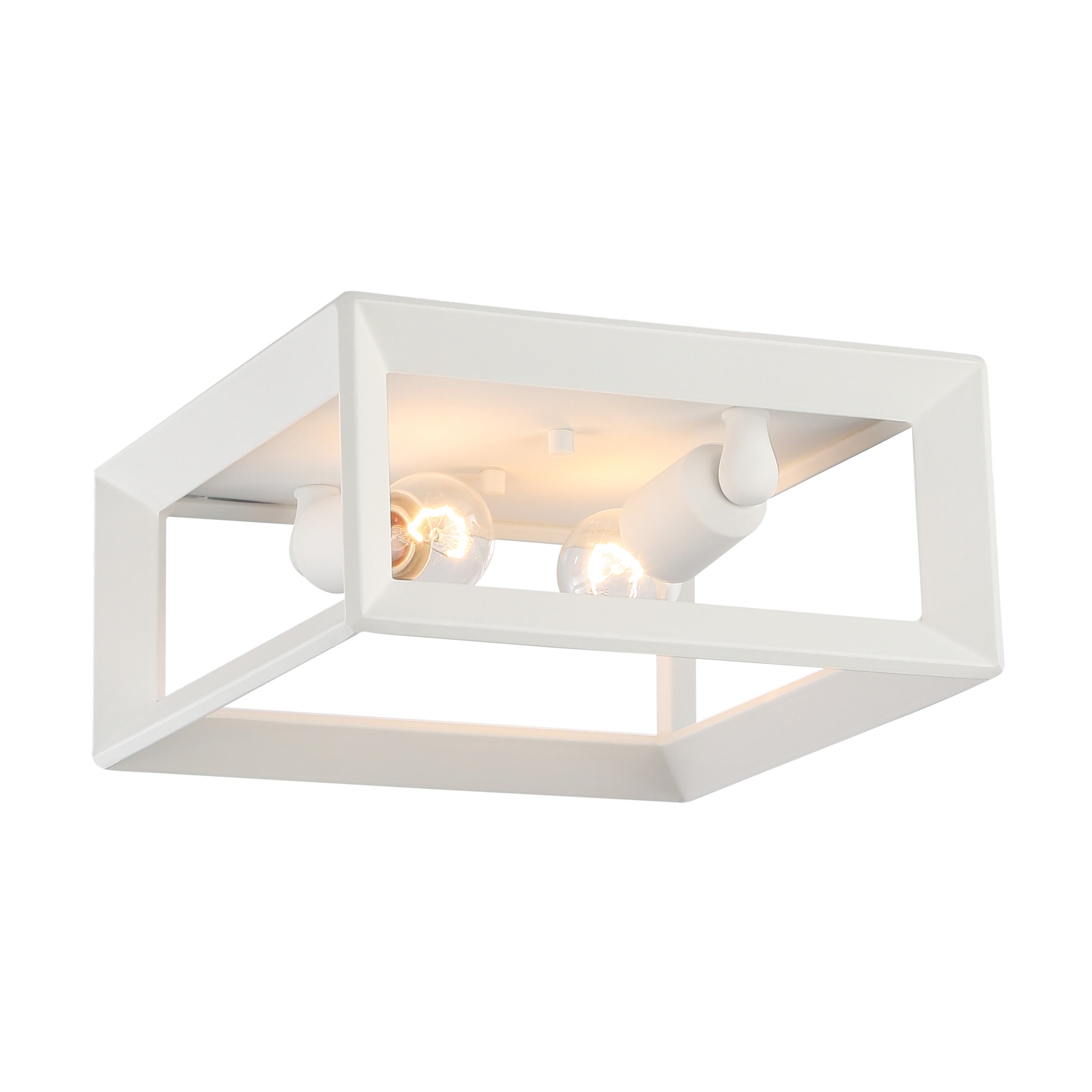 Golden Lighting Smyth 2-light Flush Mount in Natural White - - Golden Lighting