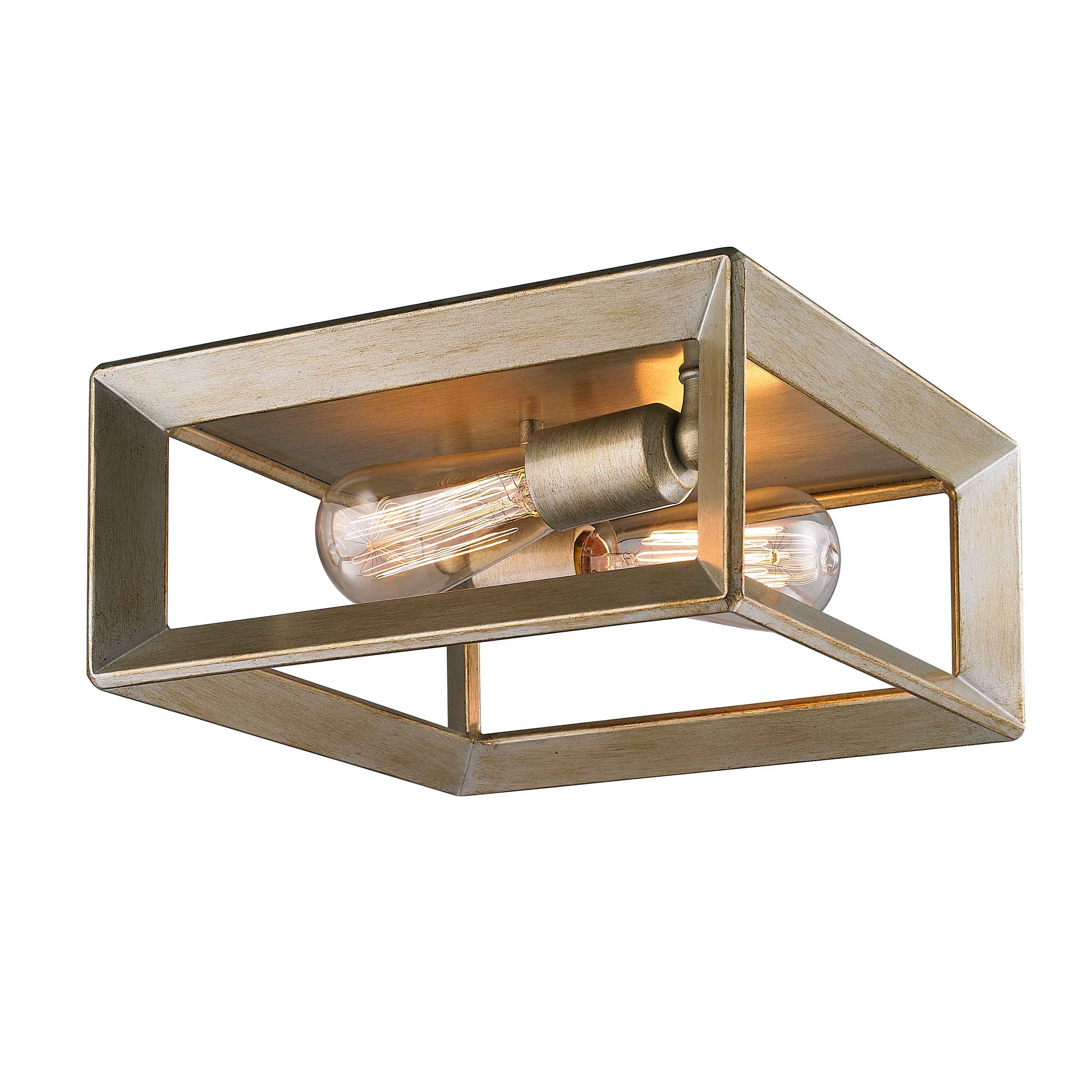 Golden Lighting Smyth 2-light Flush Mount in White Gold - - Golden Lighting