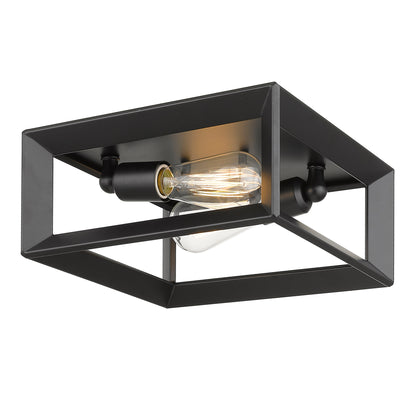 Golden Lighting Smyth 2-light Flush Mount in Matte Black