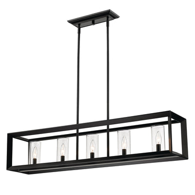 Golden Lighting Smyth 5-light Island Light in Matte Black - - Golden Lighting