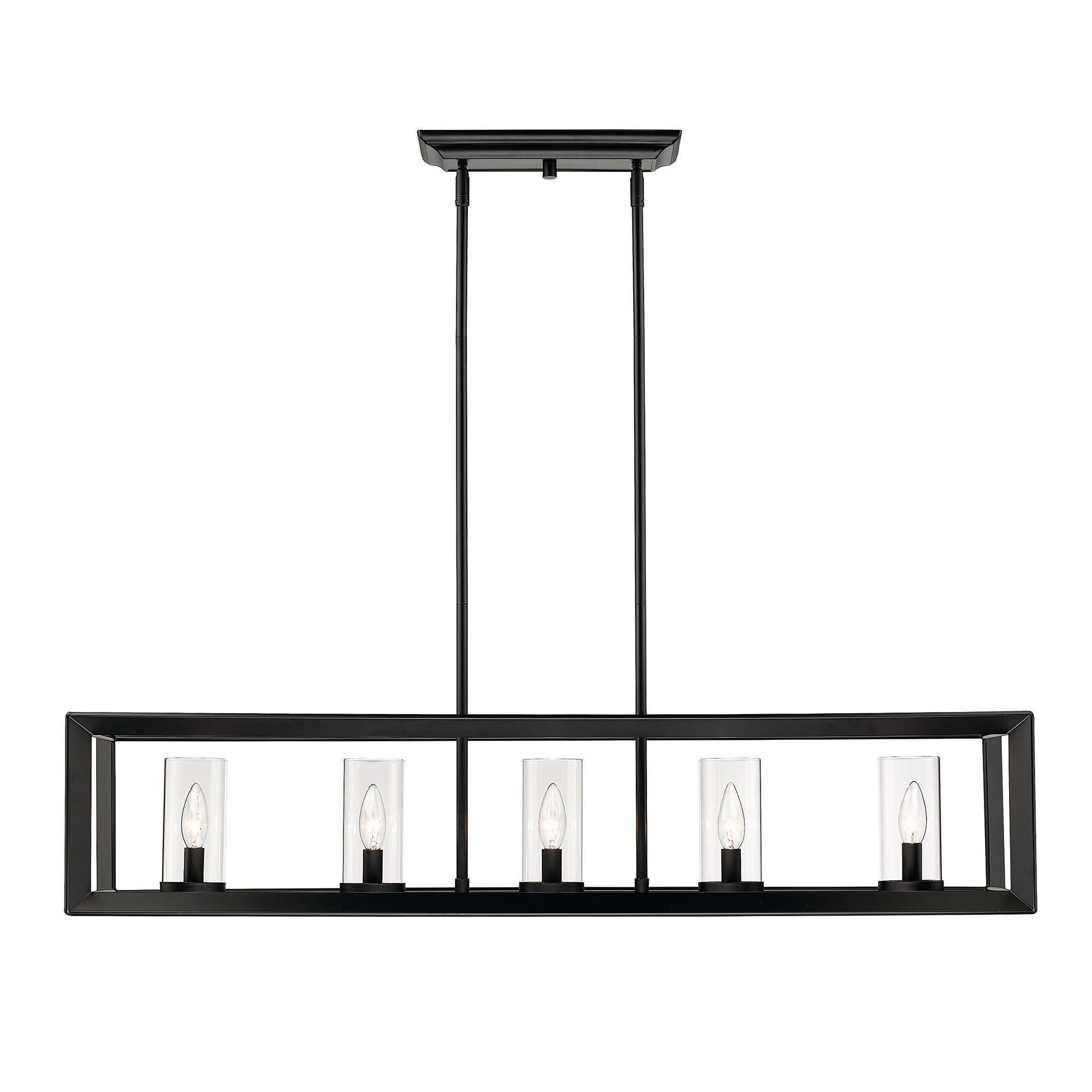 Golden Lighting Smyth 5-light Island Light in Matte Black - - Golden Lighting