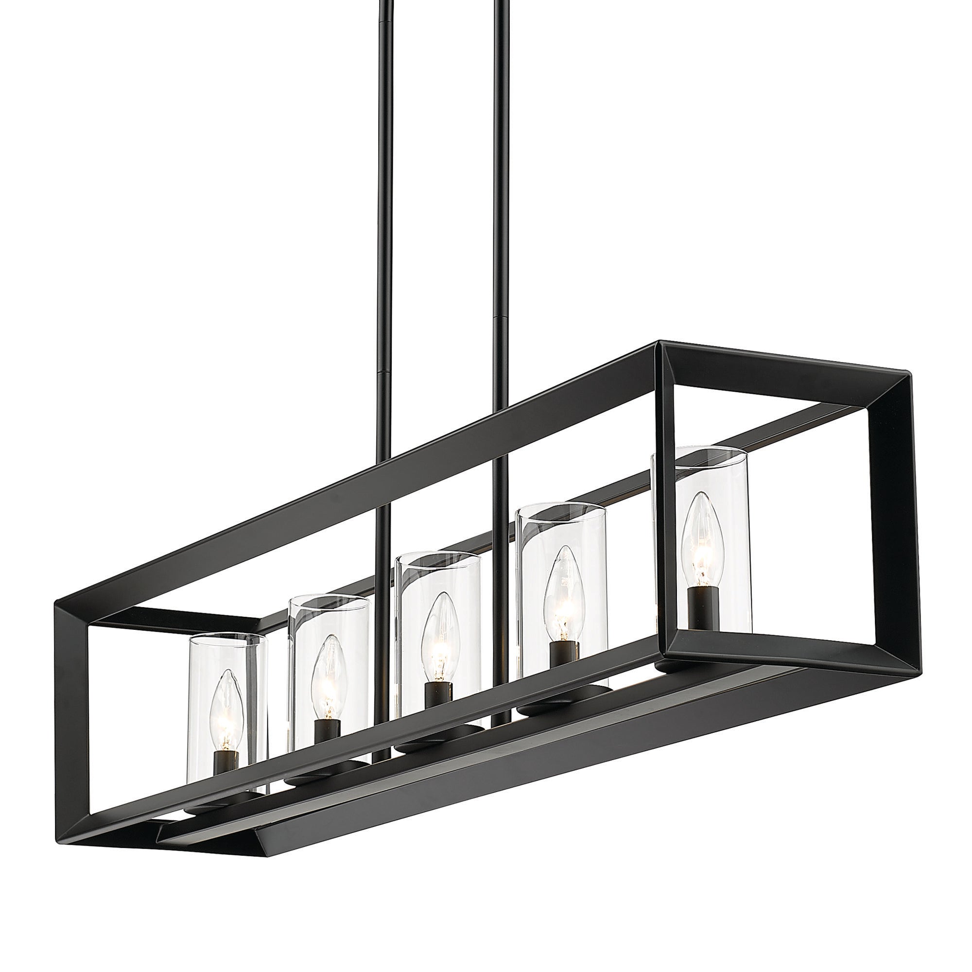 Golden Lighting Smyth 5-light Island Light in Matte Black - - Golden Lighting