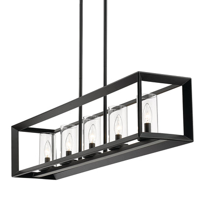 Golden Lighting Smyth 5-light Island Light in Matte Black - - Golden Lighting