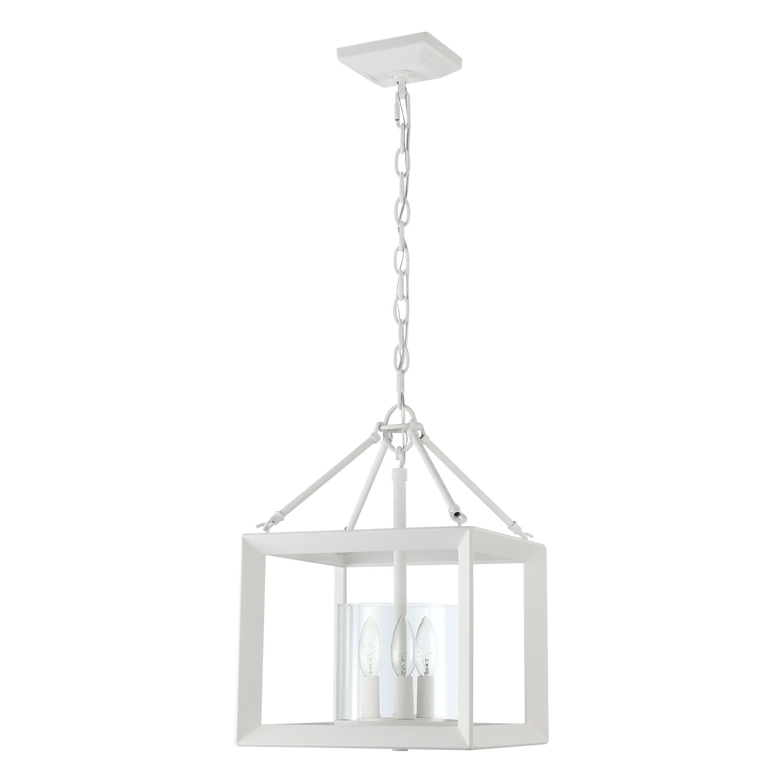 Smyth NWT Convertible Pendant in Natural White with Clear Glass - Natural White / Clear Glass / Clear - Golden Lighting