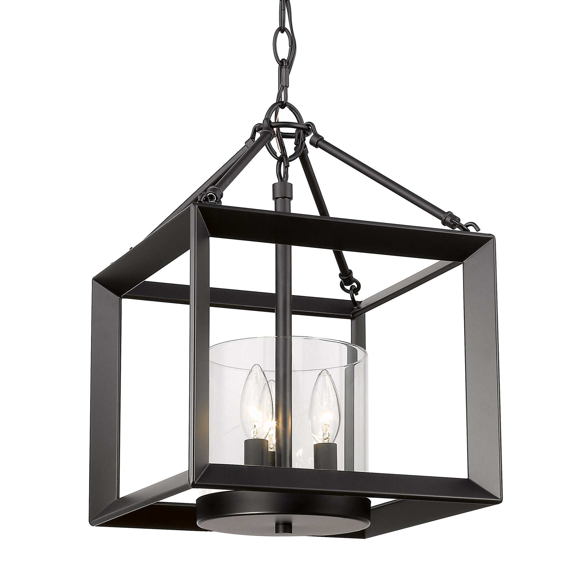 Golden Lighting Smyth 3-light Chandelier in Matte Black - - Golden Lighting