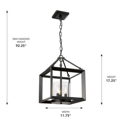 Golden Lighting Smyth 3-light Chandelier in Matte Black - - Golden Lighting