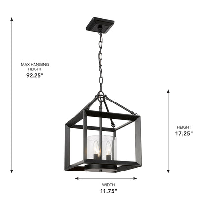 Golden Lighting Smyth 3-light Chandelier in Matte Black - - Golden Lighting