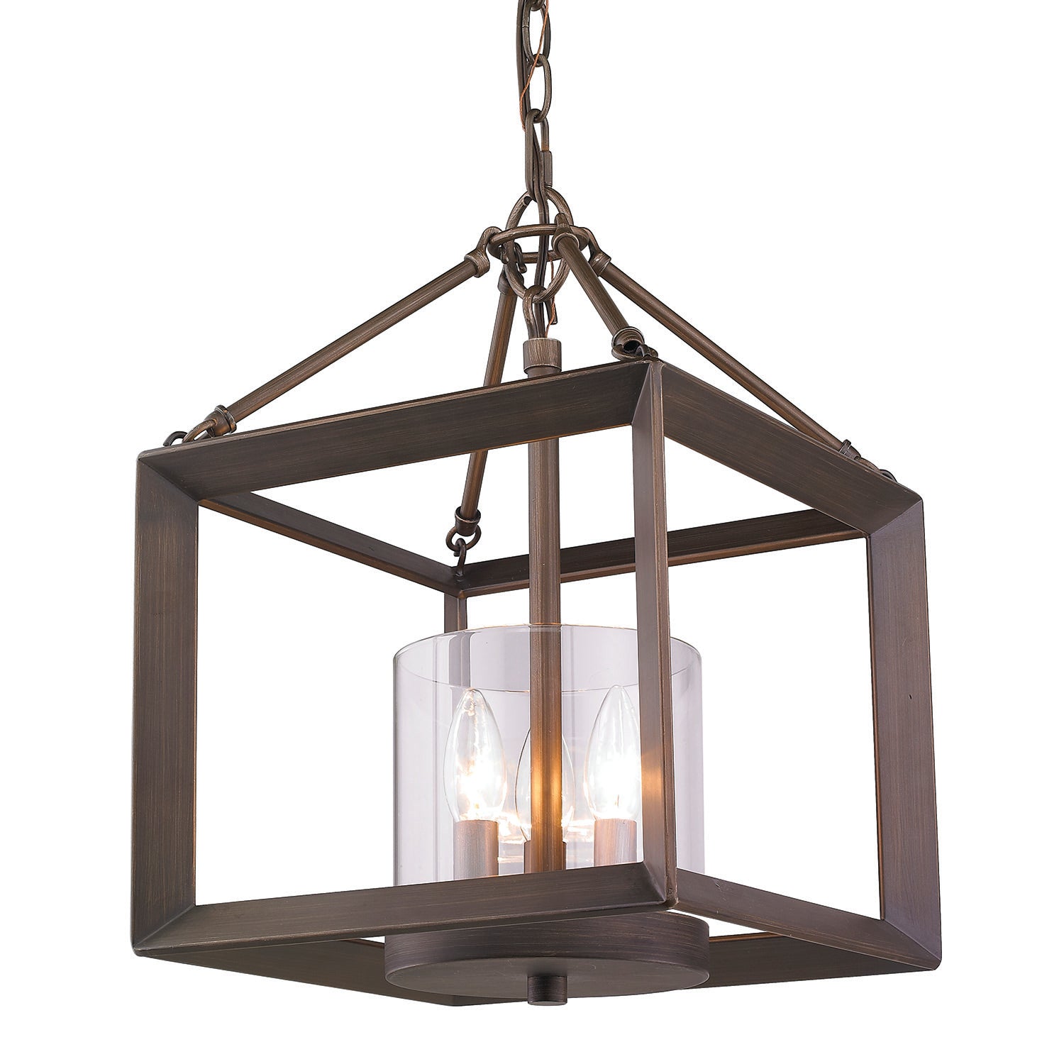 Smyth Convertible Pendant in Gunmetal Bronze with Clear Glass - - Golden Lighting