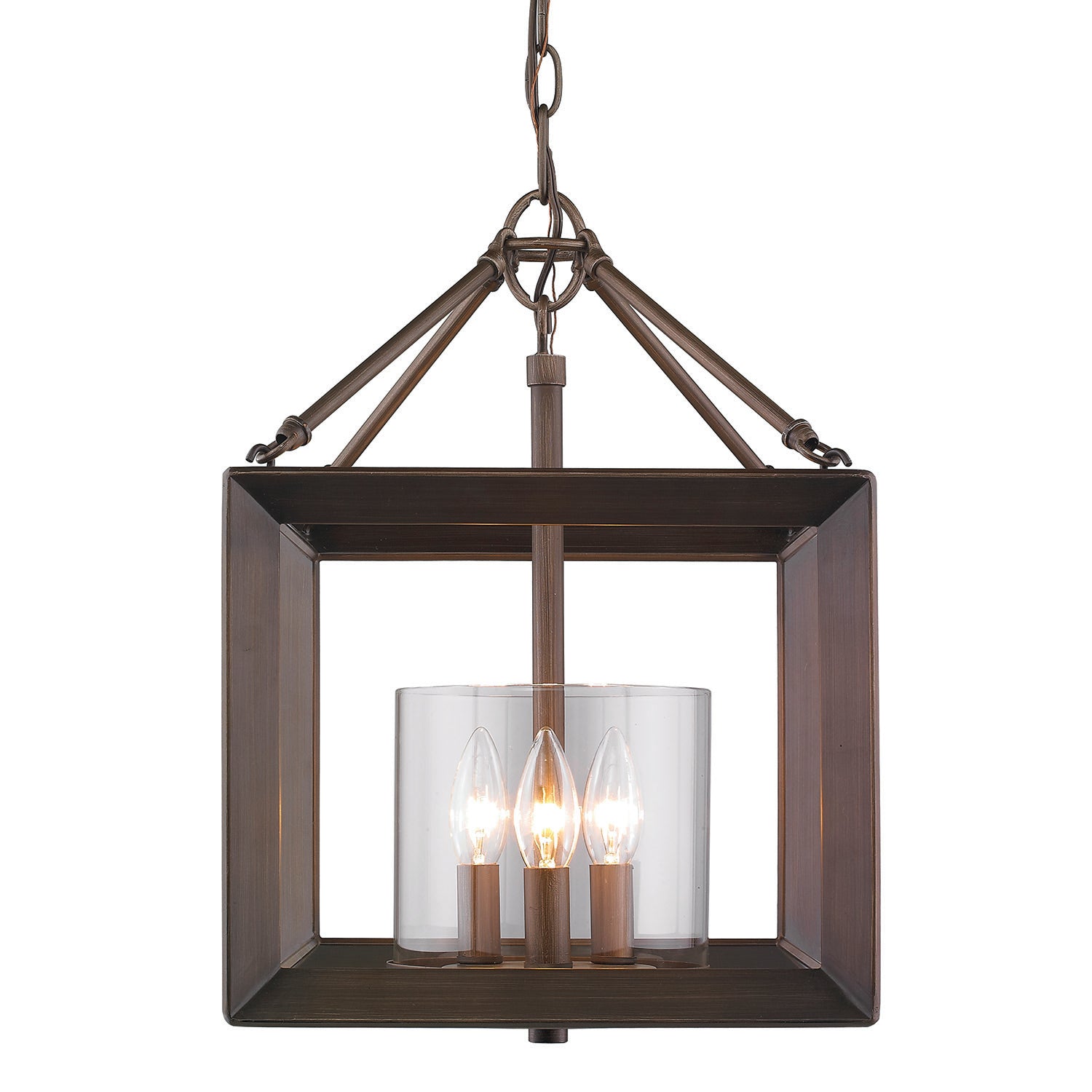 Smyth Convertible Pendant in Gunmetal Bronze with Clear Glass - Gunmetal Bronze / Clear Glass / Clear - Golden Lighting