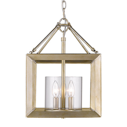 Smyth Convertible Pendant in White Gold with Clear Glass - Default Title - Golden Lighting