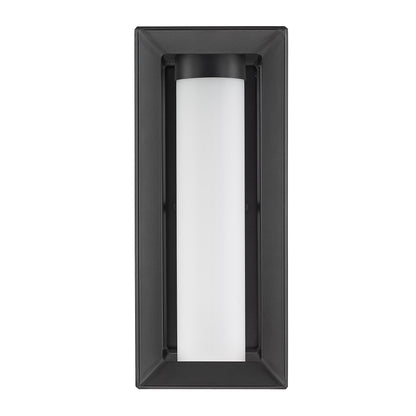 Golden Lighting Smyth 1-light Outdoor Wall in Natural Black and Opal Glass - - Golden Lighting
