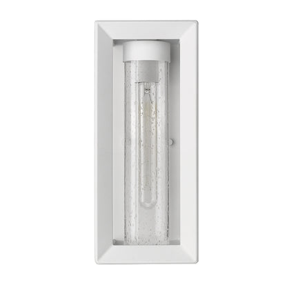 Smyth NWT Wall Sconce - Outdoor in Natural White with Seeded Glass Shade - Natural White / Seeded Glass / Clear - Golden Lighting