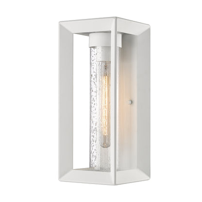 Smyth NWT Wall Sconce - Outdoor in Natural White with Seeded Glass Shade - - Golden Lighting