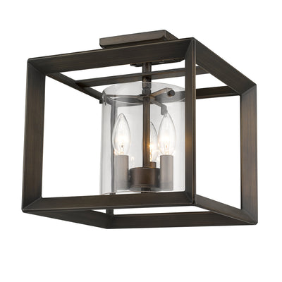 Golden Lighting Smyth 3-light Semi-Flush Mount in Gunmetal Bronze - - Golden Lighting