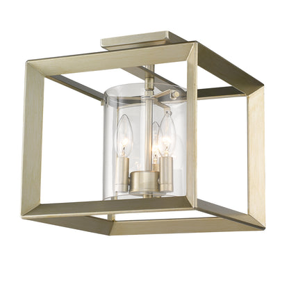 Smyth Semi-Flush (Low Profile) in White Gold with Clear Glass - Default Title - Golden Lighting