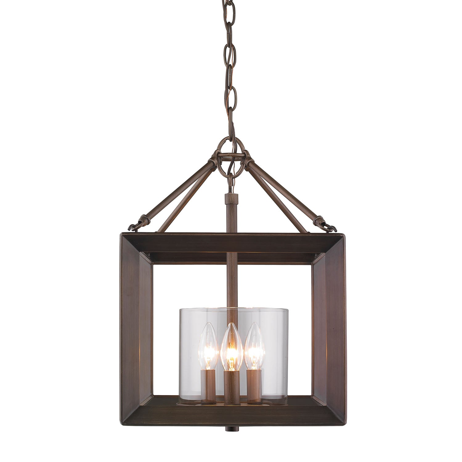 Smyth Convertible Semi-Flush in Gunmetal Bronze with Clear Glass - Gunmetal Bronze / Clear Glass / Clear - Golden Lighting